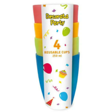 Színes műanyag pohár 4 db-os szett 250 ml babaétkészlet