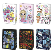  Színes Party papír ajándéktasak, ajándékzacskó 23x32x11 cm party kellék