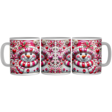 Színes Porcelán Hóember - 3D Mintás Bögre bögrék, csészék