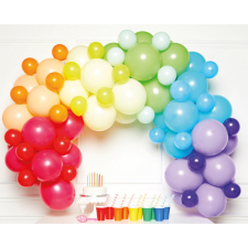 Színes Rainbow léggömb, lufi girland 78 db-os szett party kellék