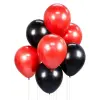  Színes Red-Black léggömb, lufi szett 7 db-os 12 inch (30cm)