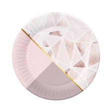 SZÍNES Rózsaszín Rose Chic papírtányér 6 db-os 18 cm party kellék