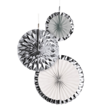 SZÍNES Silver Brush, Ezüst függő dekoráció 3 db-os szett party kellék