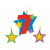 SZÍNES Színes 7-es számgyertya csillagokkal