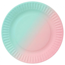 SZÍNES Színes Ombre papírtányér 6 db-os 18 cm party kellék
