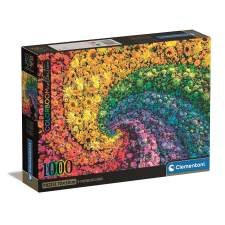 SZÍNES Színes virágok Whirl 1000 db-os Compact puzzle Clementoni puzzle, kirakós