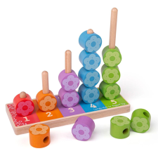 Színes virágok fűzése - készségfejlesztő játék puzzle, kirakós