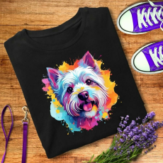  Színes westie férfi póló
