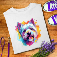  Színes westie női póló