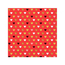 SZÍNES XOXO Red szalvéta 20 db-os 33x33 cm party kellék