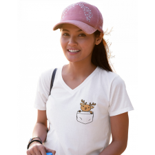 Színes zseb állat - Női V-Nyakú Póló női póló