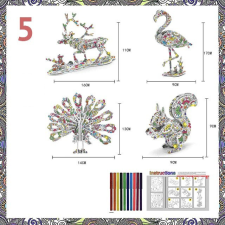  Színezhető 3D puzzle szarvas puzzle, kirakós