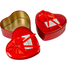  Szív alakú fém doboz masnival M4,5x11,5cm dekorációs kellék
