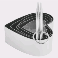  Szív alakú, fém sütikiszúró szett, 5 részes sütés és főzés