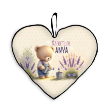  Szív alakú párna, Szeretlek Anya, maci és levendula lakástextília