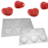  Szív alakú, szilikon forma, 6 adagos
