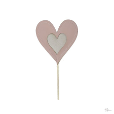  Szív bõr hatású betûzõs textil 10 cm púder, krém S/6 dekorációs kellék