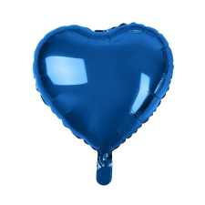 Szív Dark Blue Heart, Kék szív fólia lufi 37 cm party kellék