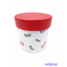  Szív mintás kis kerek magas dobozka 12x12x12cm - 2 dekorációs kellék