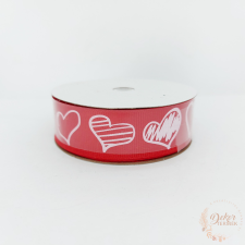  Szív mintás ripsz szalag dekorációs kellék