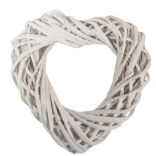  Szív vessző - fehér, nyitott 20 cm dekorációs kellék