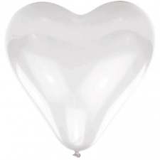 Szív White szív léggömb, lufi 10 db-os 16 inch (40,6cm) party kellék