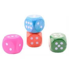 Szivacs dobókocka - 8 cm, többféle társasjáték