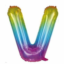  Szivárvány 'V' Fólia Lufi - 40cm, Hélium/Levegő Tölthető party kellék