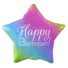 Szivárvány Happy Birthday Rainbow csillag fólia lufi 44 cm party kellék