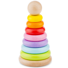 Szivárvány toronyépítő fakarikák - montessori torony játék New Classic Toys fajáték
