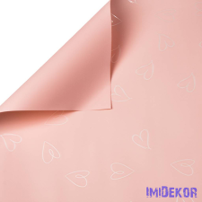  Szivecskés fólia tekercs 58cm x 10m - Rózsaszín/Fehér dekorációs kellék