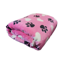  Szivecskés kutya mancs mintás rózsaszín wellsoft ágytakaró lakástextília
