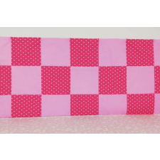 Szivecskés pink-rózsaszín patchwork falvédő babaágynemű, babapléd