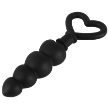  Szíves anál dildó gyöngysor (fekete) anál