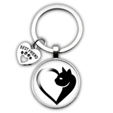  Szíves cicás kulcstartó kulcstartó
