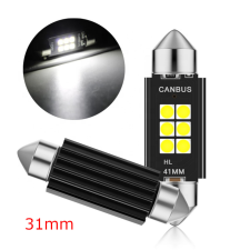 Szofita led 31mm 6smd fehér DC12V-24V CANBUS hűtőbordás autó tuning