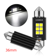 Szofita led 36mm 6smd fehér DC12V-24V CANBUS hűtőbordás autó tuning