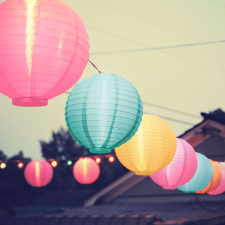  Szolár lampion - 3 színben - hidegfehér LED - 21 cm kültéri világítás