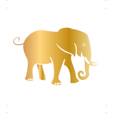  Szomorú elefánt autó matrica arany #608 matrica