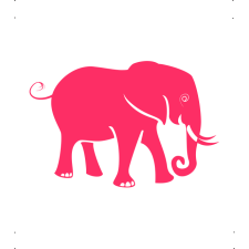  Szomorú elefánt autó matrica pink #607 matrica