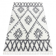 Szőnyeg BERBER UNION 3481 Cikcakk krém / szürke Rojt shaggy bozontos 140x190 cm lakástextília