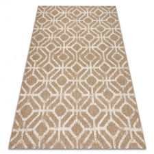 Szőnyeg FLAT 48957265 Geometrikus rombusz natúr bézs színű fonal 200x290 cm lakástextília