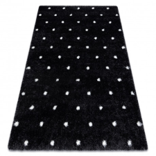Szőnyeg FLUFFY 2370 shaggy pontok - antracit / fehér 140x190 cm lakástextília