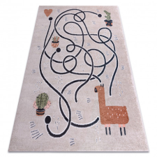 Szőnyeg FUN Game gyerekeknek, játék, láma bézs 160x220 cm lakástextília
