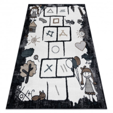 Szőnyeg FUN Hop gyerekeknek, ugróiskola, állatok fekete 200x290 cm lakástextília