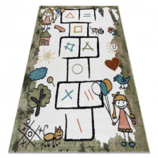 Szőnyeg FUN Hop gyerekeknek, ugróiskola, állatok zöld 140x190 cm lakástextília