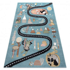 Szőnyeg FUN Route gyerekeknek, utca, állatok kék 160x220 cm lakástextília