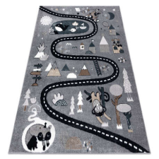 Szőnyeg FUN Route gyerekeknek, utca, állatok szürke 180x270 cm lakástextília