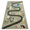  Szőnyeg FUN Route gyerekeknek, utca, állatok zöld 120x170 cm