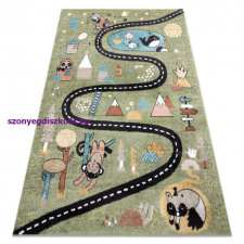  Szőnyeg FUN Route gyerekeknek, utca, állatok zöld 240x330 cm lakástextília